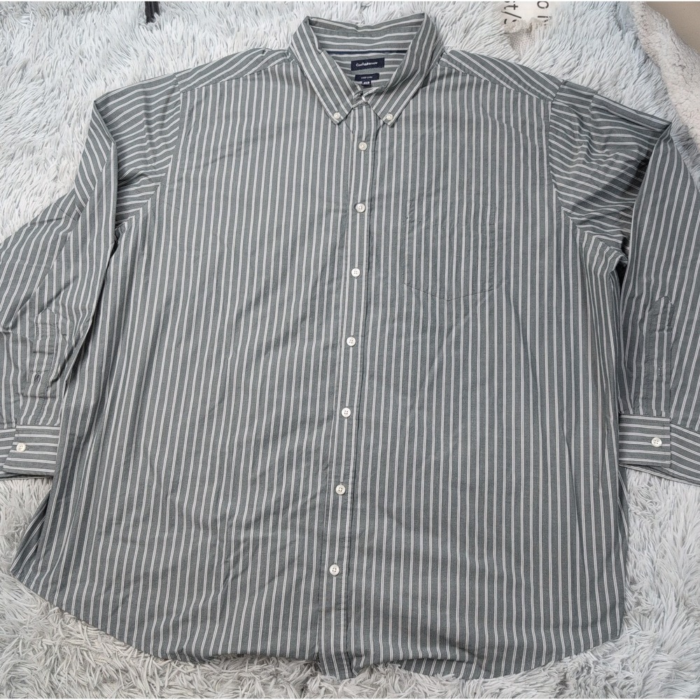 Croft & Barrow Shirt Mens 3XB Striped Button Up Career Preppy Pocket Easy Care